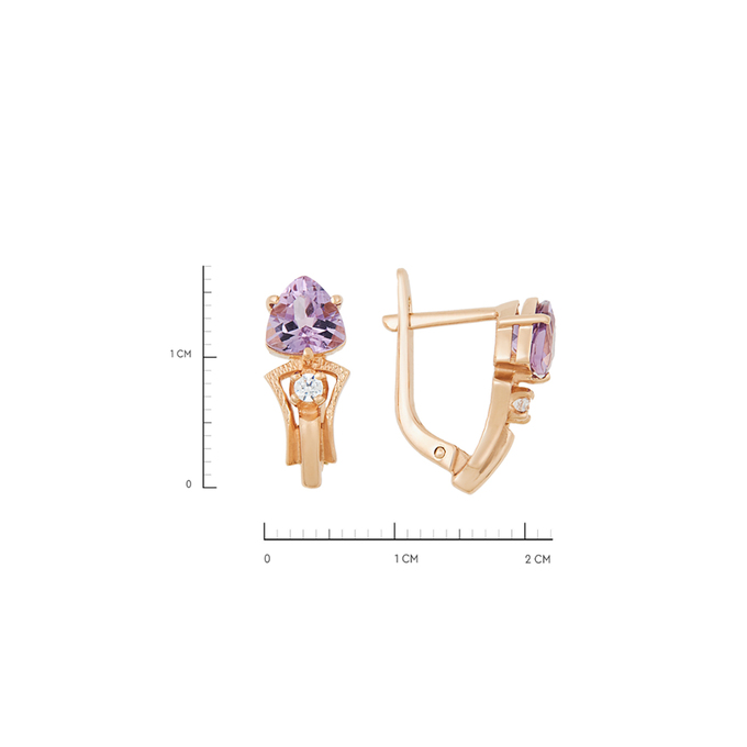 Серьги из золота 585 пробы c аметистами и фианитами, К 0000 5332 за 51300