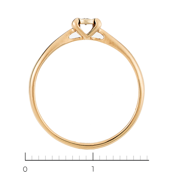 Кольцо из комбинированного золота 585 пробы c 1 бриллиантом, Л19108501 за 6300