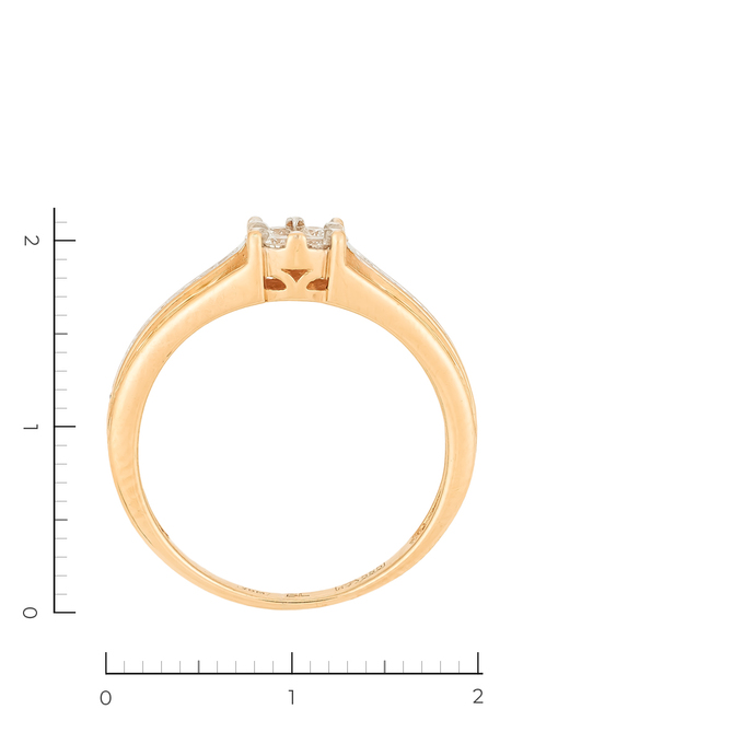 Кольцо из золота 585 пробы c 23 бриллиантами, Л 4507 5263 за 26320