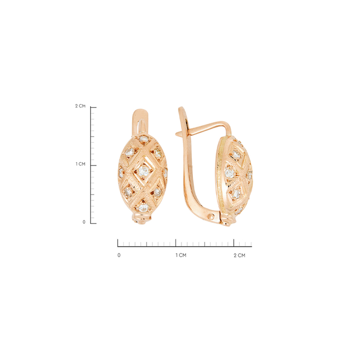 Серьги из золота 585 пробы c 18 бриллиантами