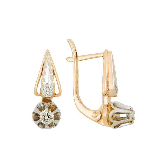 Серьги из золота 585 пробы с бриллиантами, Л 0515 4461 за 37200