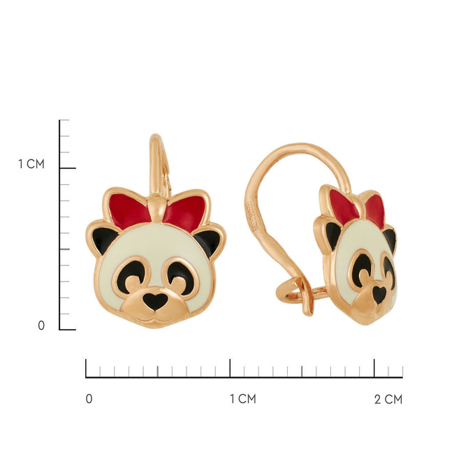 Серьги из золота 585 пробы c эмалью, Л 0515 0637 за 10720