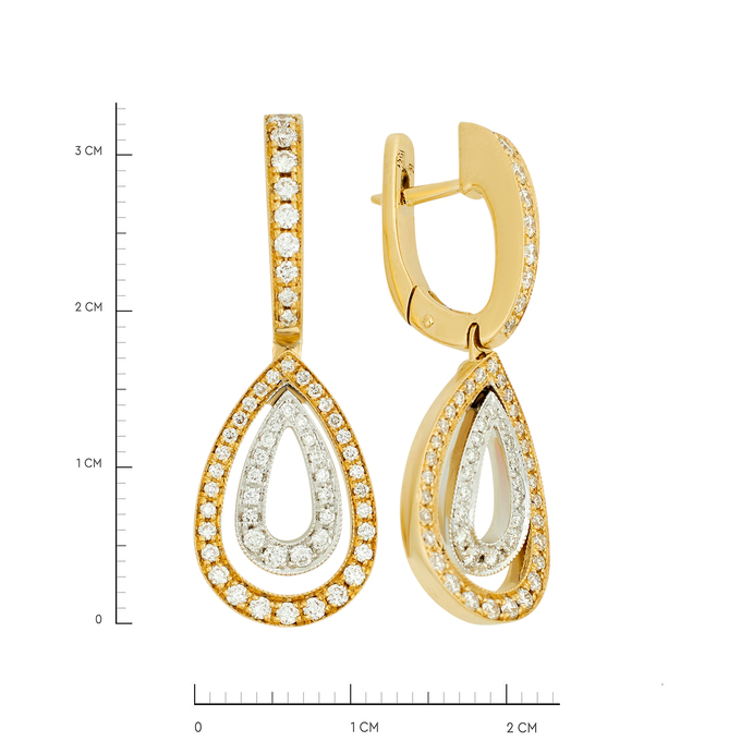 Серьги из золота 750 пробы с бриллиантами, Ц О007 4801 за 140000