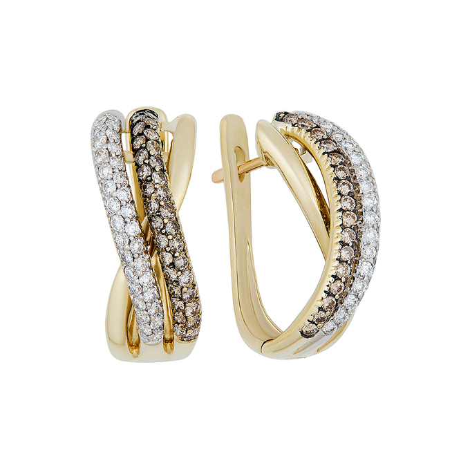 Серьги из золота 585 пробы c бриллиантами, К 0000 5248 за 89200