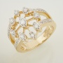 Кольцо из комбинированного золота 585 пробы c 33 бриллиантами 114198 фото 1