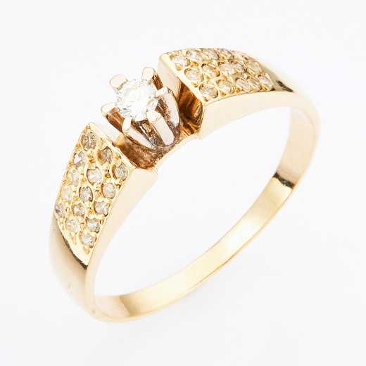 Кольцо из комбинированного золота 585 пробы c 31 бриллиантами Л24126854 фото 1
