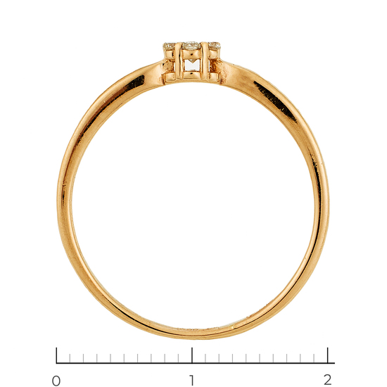 Кольцо из красного золота 585 пробы c 7 бриллиантами, Л18111169 за 8700