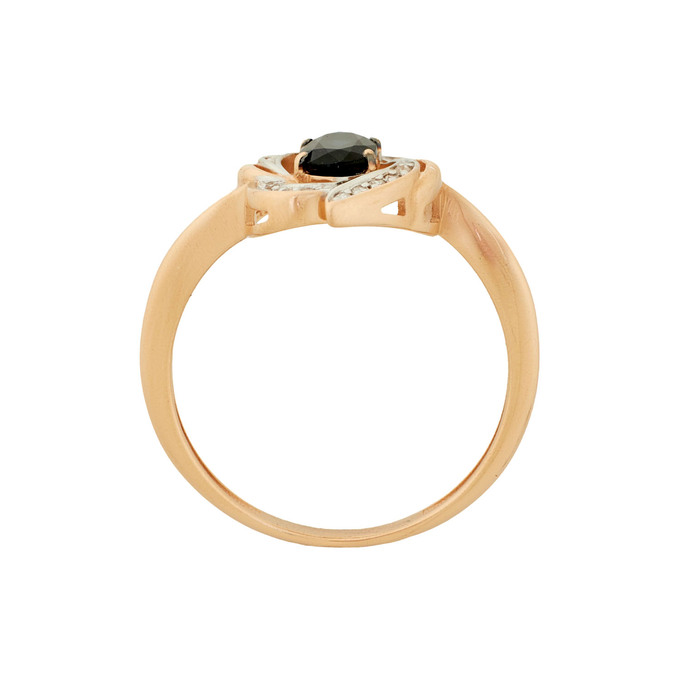 Кольцо из золота 585 пробы c сапфиром и бриллиантами, Л 4107 6489 за 37000