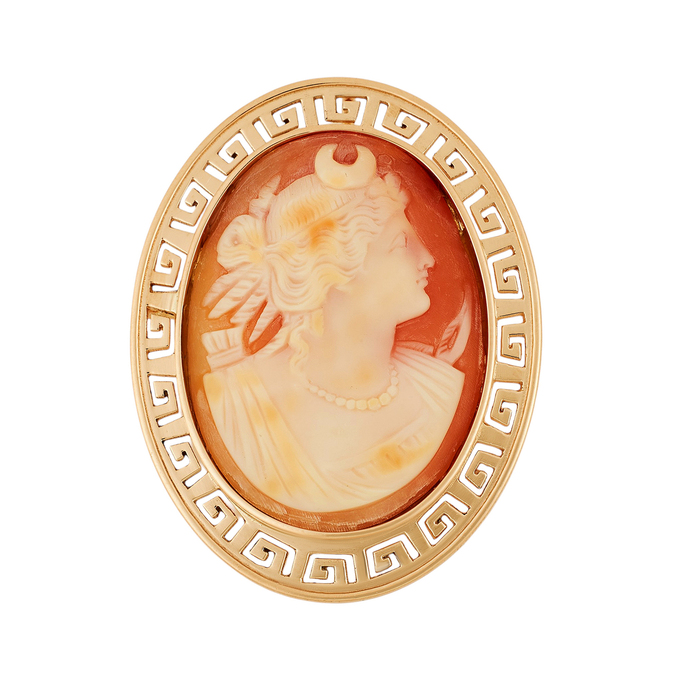 Брошь из золота 585 пробы c камеей