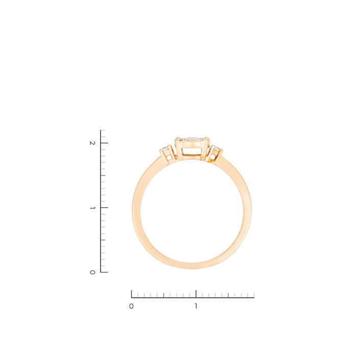 Кольцо из золота 585 пробы c 11 бриллиантами, Л 2414 5882 за 25200