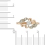 Кольцо из комбинированного золота 585 пробы c 1 бриллиантом и 4 упр. огр. бриллиантами 095445 фото 3