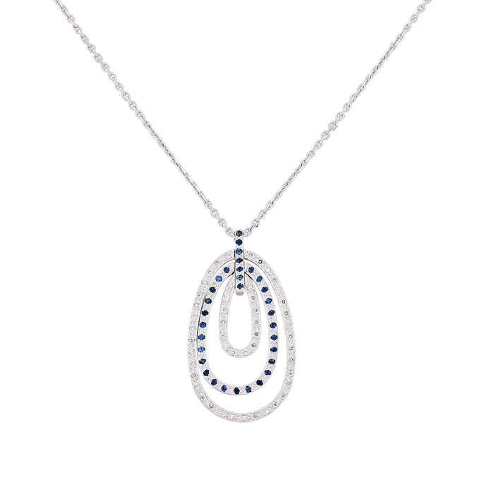 Колье из золота 750 пробы c сапфирами и бриллиантами