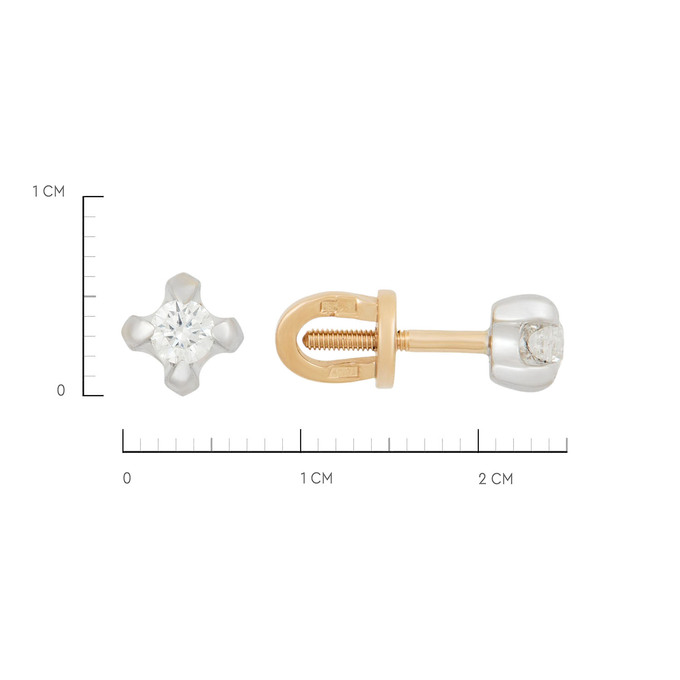Серьги из золота 585 пробы c бриллиантами, Л 6200 9370 за 36500