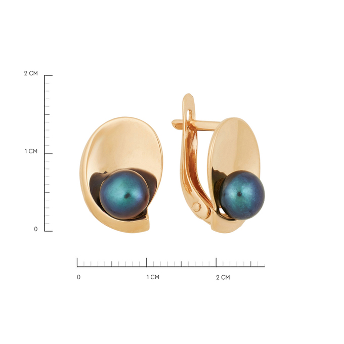 Серьги из золота 585 пробы c культивированным жемчугом, Ц О007 1941 за 34560