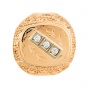 Кольцо из комбинированного золота 583 пробы c 3 бриллиантами Л45068732 фото 2