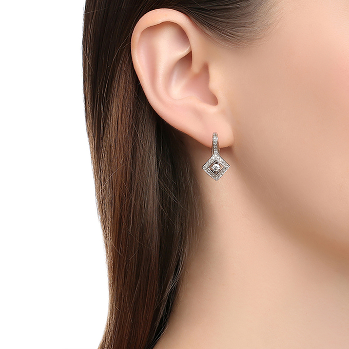 Серьги из золота 585 пробы c бриллиантами, Л 5700 5651 за 78960