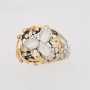 Кольцо из комбинированного золота 585 пробы c 20 бриллиантами и 3 роз. кварцами 117326 фото 2