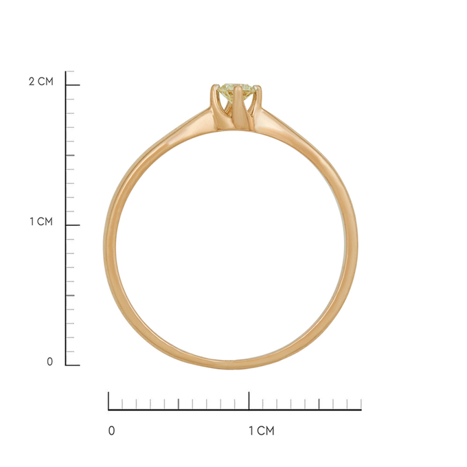 Кольцо из золота 585 пробы c бриллиантом, Л 4508 3050 за 18400