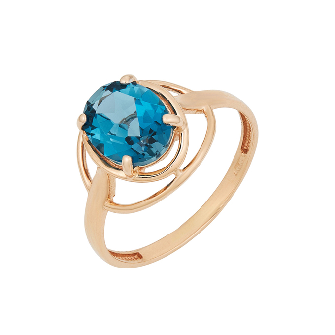 Кольцо из золота 585 пробы c топазом Лондон, Л 2913 1269 за 23040