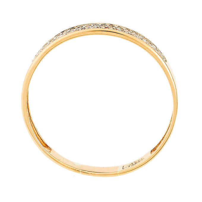 Кольцо из комбинированного золота 585 пробы c 55 бриллиантами