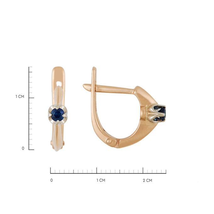 Серьги из золота 585 пробы c сапфирами, Л 4507 7666 за 29200