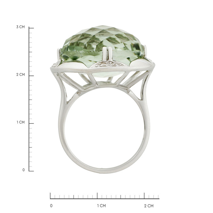 Кольцо из золота 585 пробы c празиолитом и бриллиантами, Л 2316 8838 за 92700