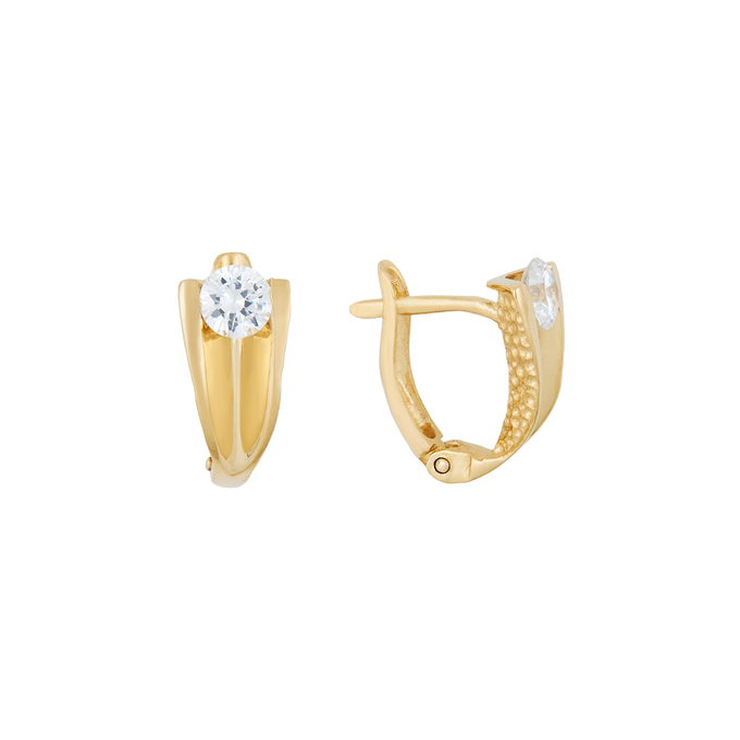 Серьги из золота 750 пробы c фианитами