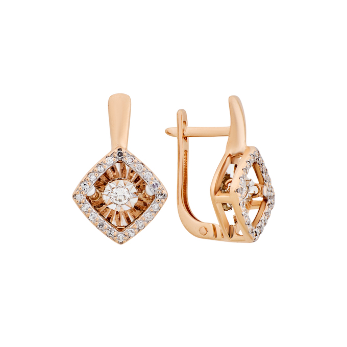 Серьги из золота 585 пробы с бриллиантами, Л 4609 4728 за 44800