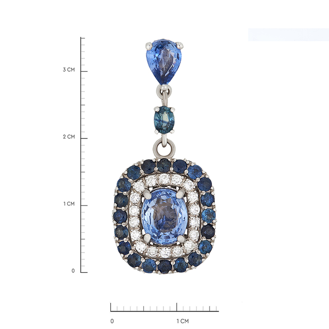 Подвеска из золота 750 пробы c сапфирами и бриллиантами, Л 2812 2983 за 187000