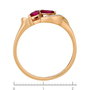 Кольцо из красного золота 585 пробы c 7 бриллиантами и 3 рубинами Л16143364 фото 4
