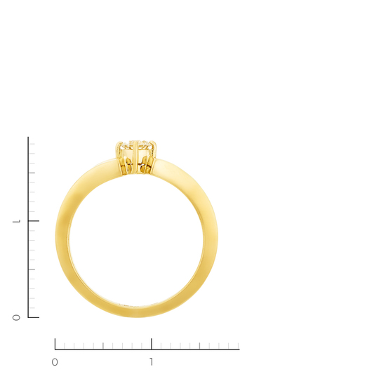 Кольцо из желтого золота 875 пробы c 1 бриллиантом, Л35005477 за 52500