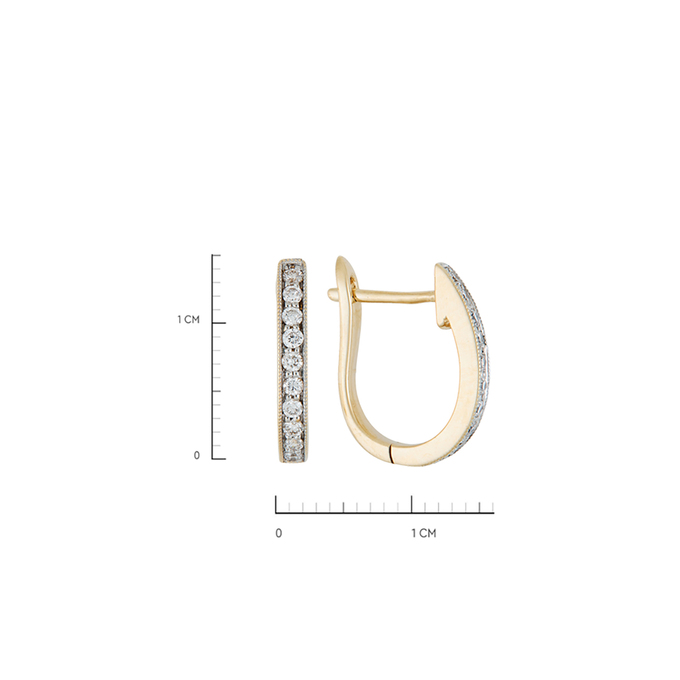 Серьги из золота 585 пробы c 20 бриллиантами, Л 0514 7545 за 23450