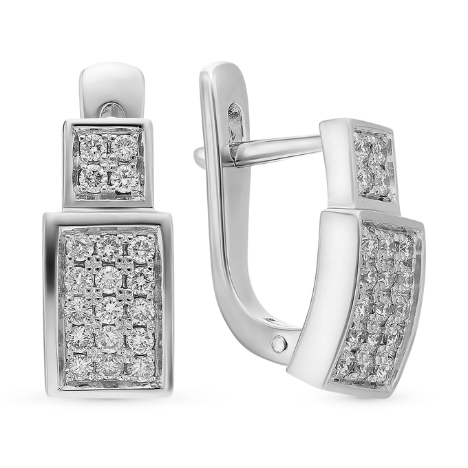 Серьги золото, 585, 3 к.,4,95 гр. (чистый вес 4,851 гр.) со следами износа; 14 Бриллиант Кр57 4/5 вес 0,098 ct, 24 Бриллиант Кр57 4/6 вес 0,168 ct