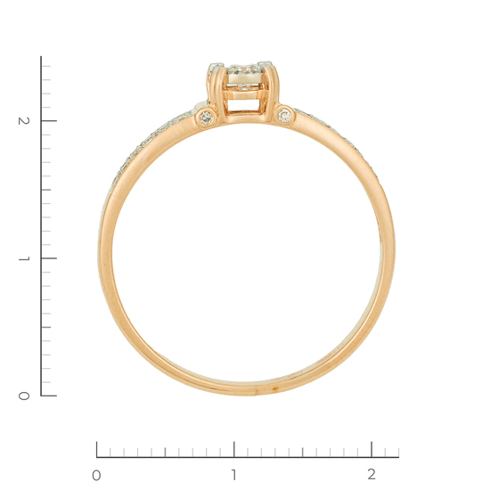 Кольцо из комбинированного золота 585 пробы c 29 бриллиантами, Л18111621 за 15255