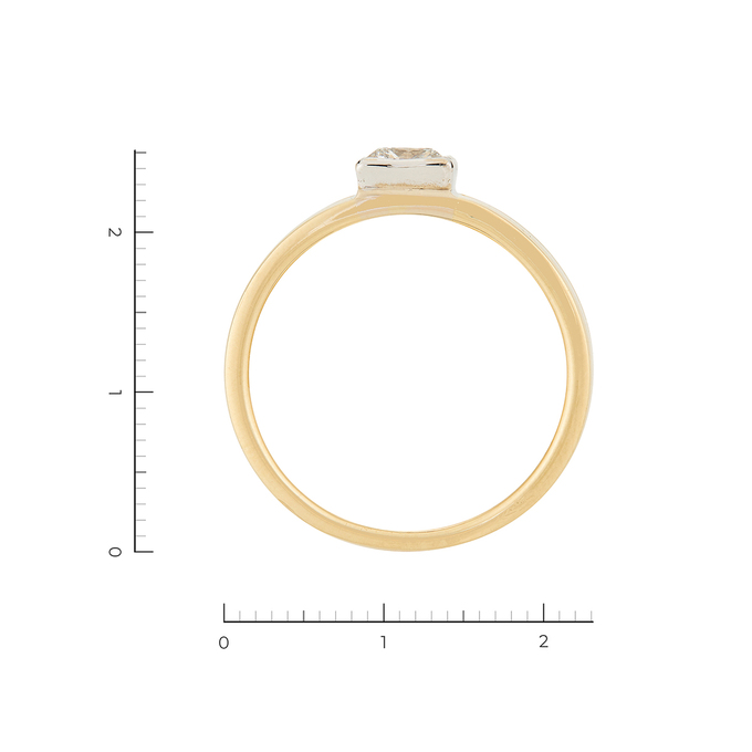 Кольцо из комбинированного золота 750 пробы c 1 бриллиантом, Л 2810 2222 за 480000