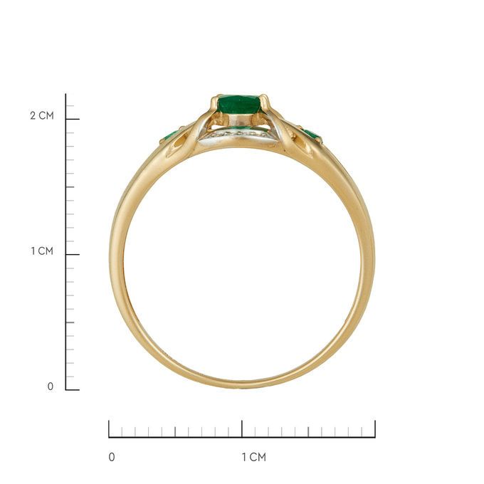 Кольцо из золота 585 пробы c изумрудами и бриллиантами, Л 6002 5940 за 38300