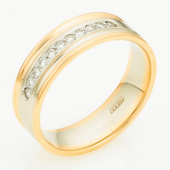 Кольцо из комбинированного золота 585 пробы c 11 бриллиантами, Л20099114 за 23100