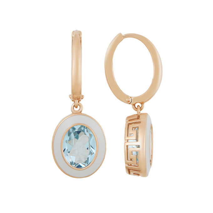 Серьги из золота 585 пробы c топазами и эмалями, Л 0808 6042 за 45500