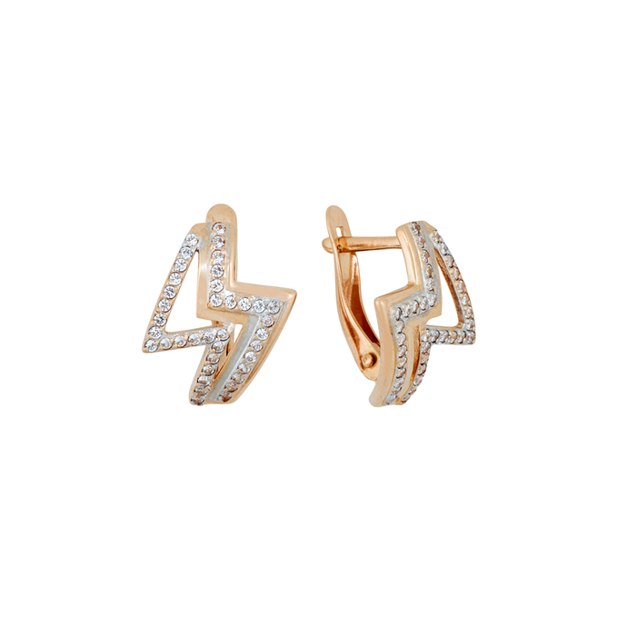 Серьги из золота 585 пробы c фианитами