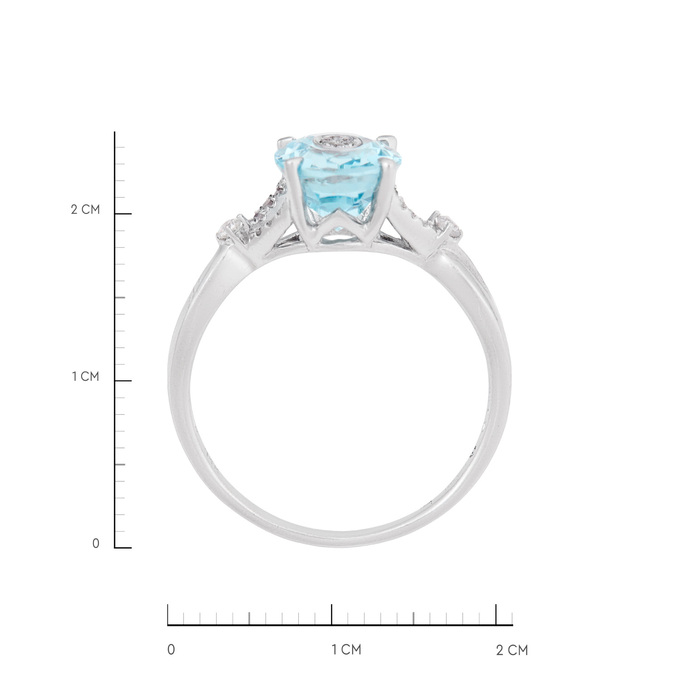 Кольцо из золота 585 пробы c топазом и бриллиантами, Л 1908 7382 за 38300