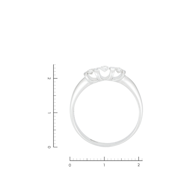Кольцо из золота 585 пробы c 3 бриллиантами, Л 0910 8177 за 74000