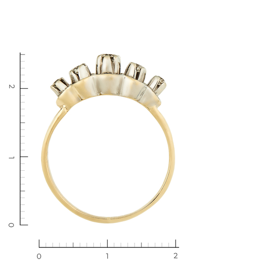 Кольцо из комбинированного золота 500 пробы c 5 бриллиантами, Л31121212 за 33750