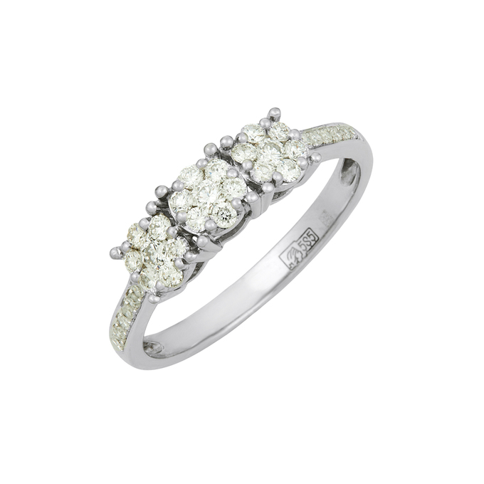 Кольцо из золота 585 пробы c бриллиантами