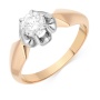 Кольцо из комбинированного золота 583 пробы c 1 бриллиантом Л51024602 фото 1