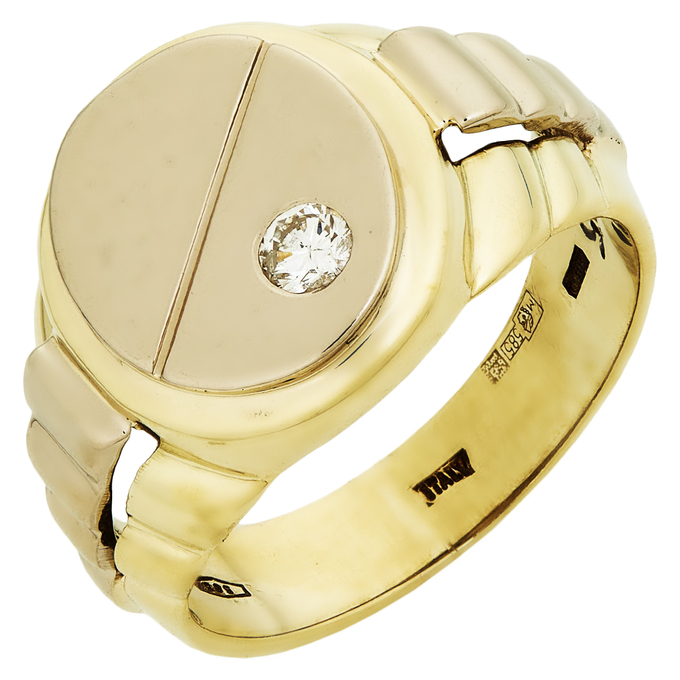 Кольцо из золота 585 пробы c бриллиантом, Л 1115 0115 за 112400