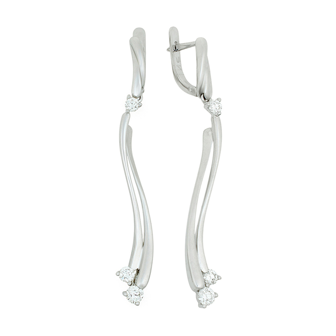 Серьги из золота 750 пробы c бриллиантами, Л 3013 7084 за 192000