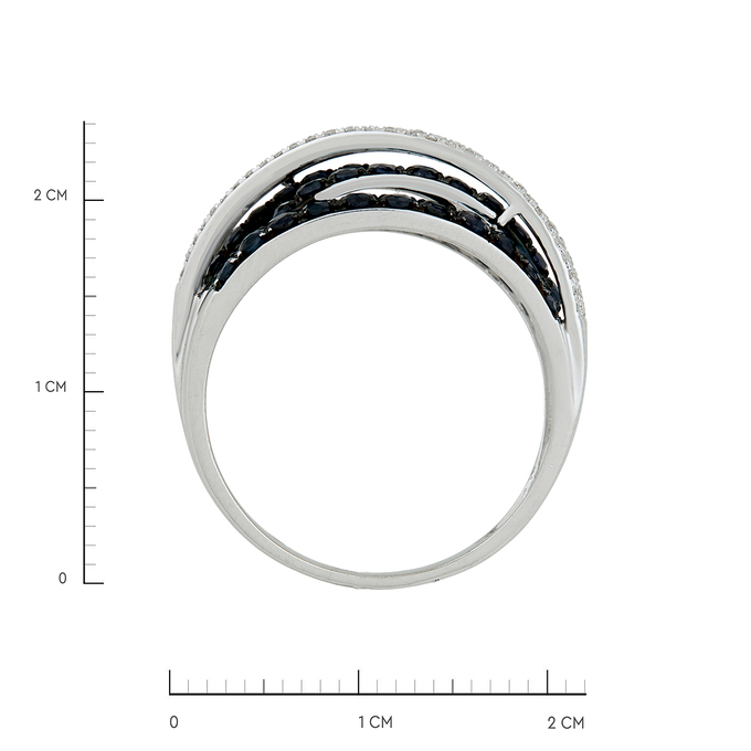 Кольцо из золота 585 пробы c сапфирами и бриллиантами, Л 4508 2174 за 89200