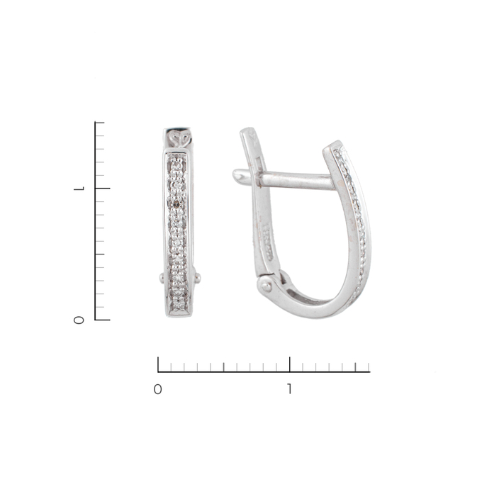 Серьги из белого золота 585 пробы c 18 бриллиантами