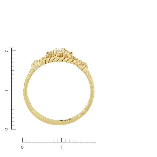 Кольцо из желтого золота 750 пробы c 3 бриллиантами, Л11153341 за 30000
