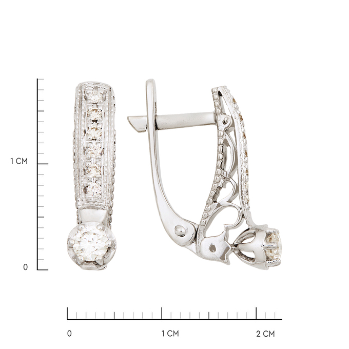 Серьги из золота 585 пробы c бриллиантами, Л 2508 6866 за 57200